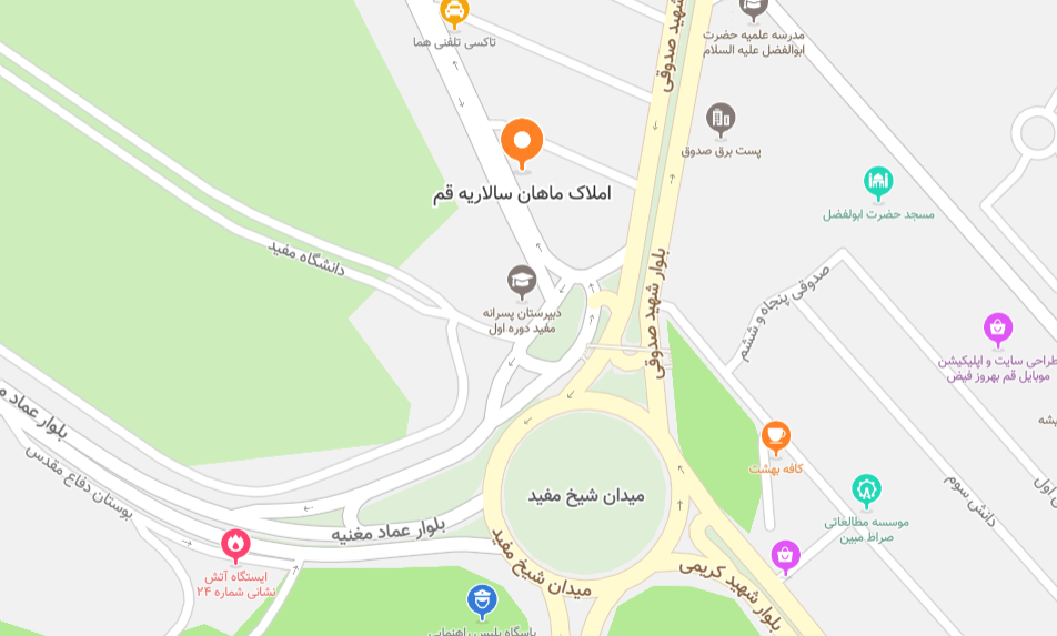 املاک ماهان سالاریه قم - موقعیت در نقشه
