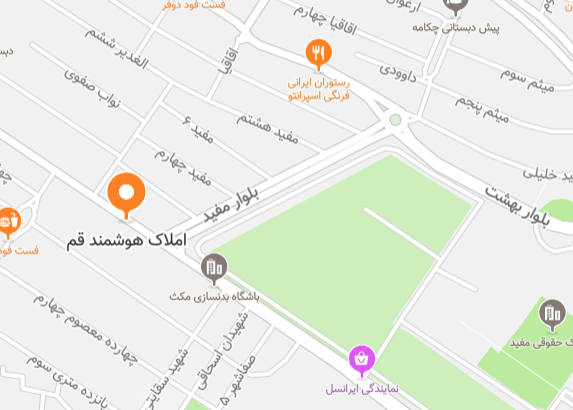 املاک هوشمند قم - موقعیت در نقشه