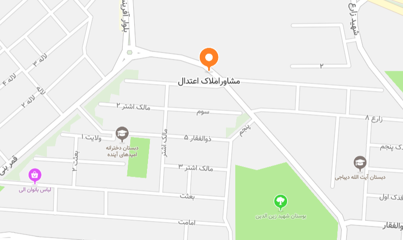 املاک اعتدال قم _ موقعیت در نقشه