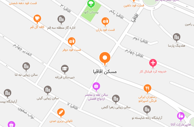 املاک اقاقیا - موقعیت در نقشه