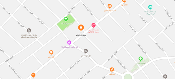 موقعیت املاک فجر قم روی نقشه